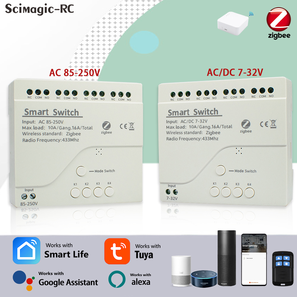 Smart Home Alexa - 4CH Zigbee Tuya Smart Home Relay