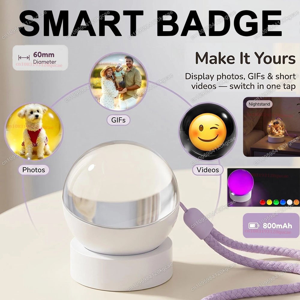 Smart Home Icon - 3D Video Crystal Ball E-Badge DIY