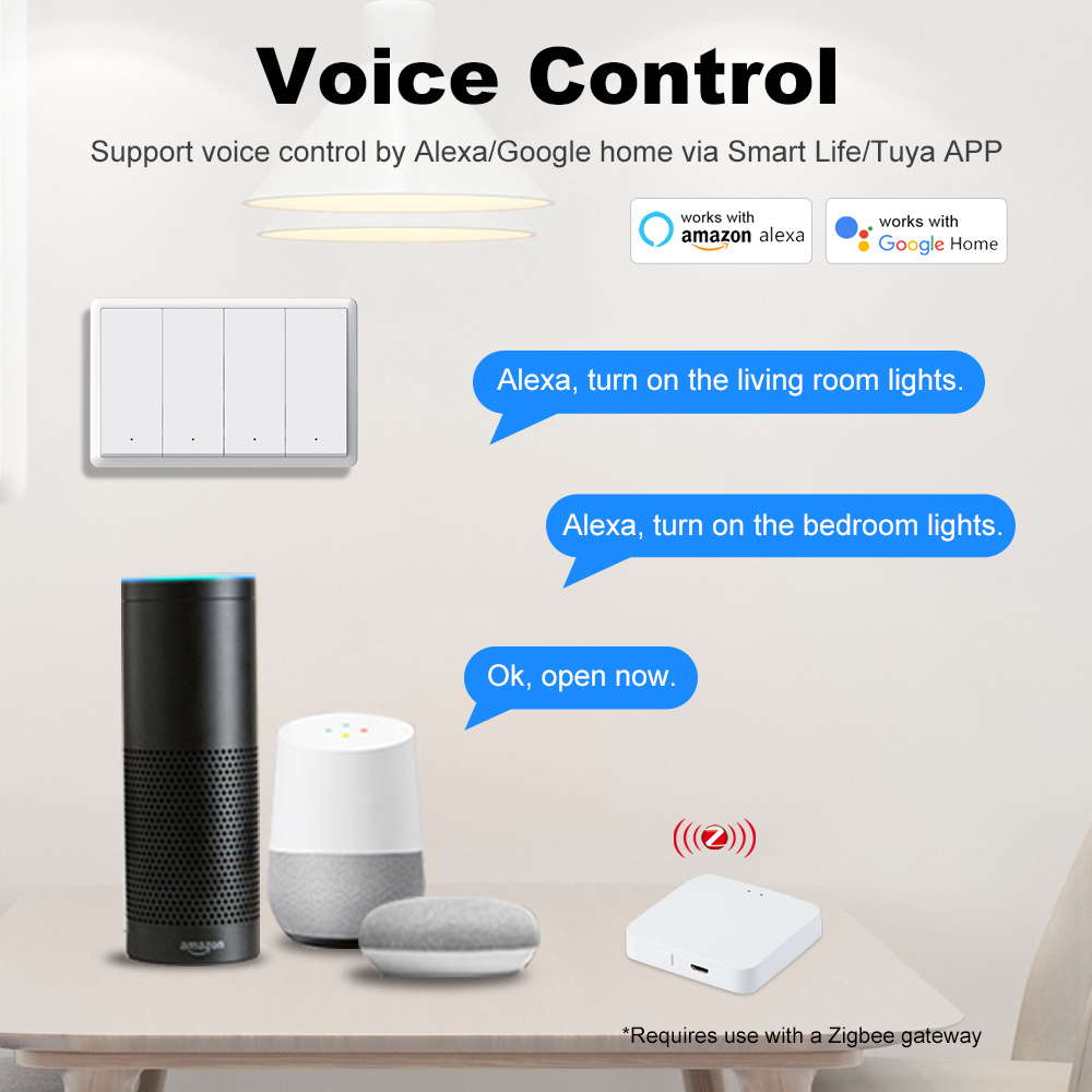 Manhot Smart zigbee Switch No  - Smart Home Alexa review and price