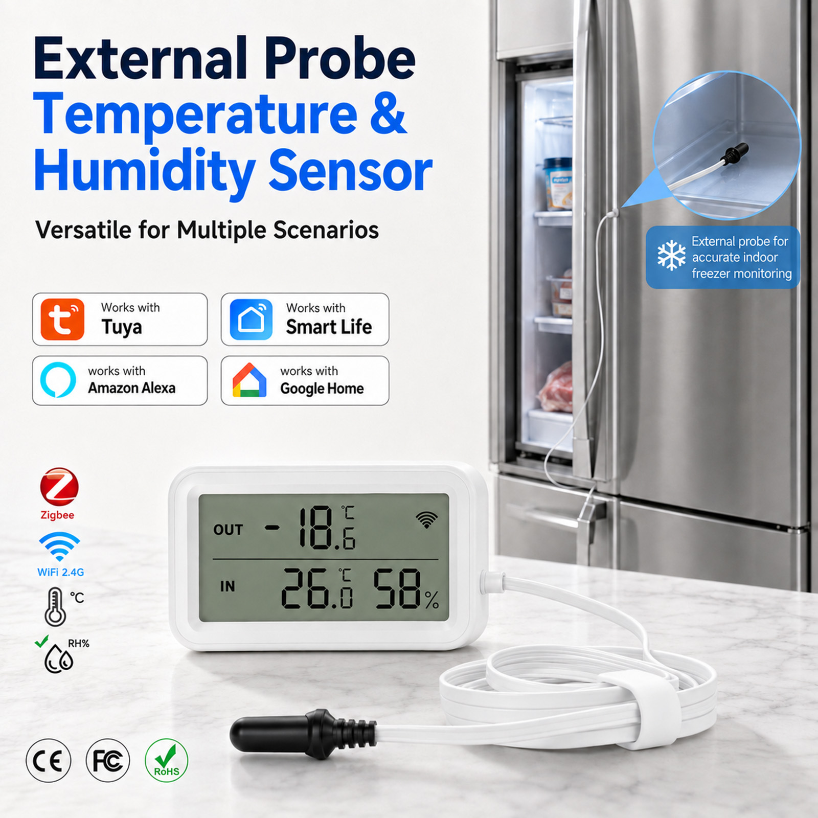 External Waterproof Probe Temp - Smart Home Alexa review and price