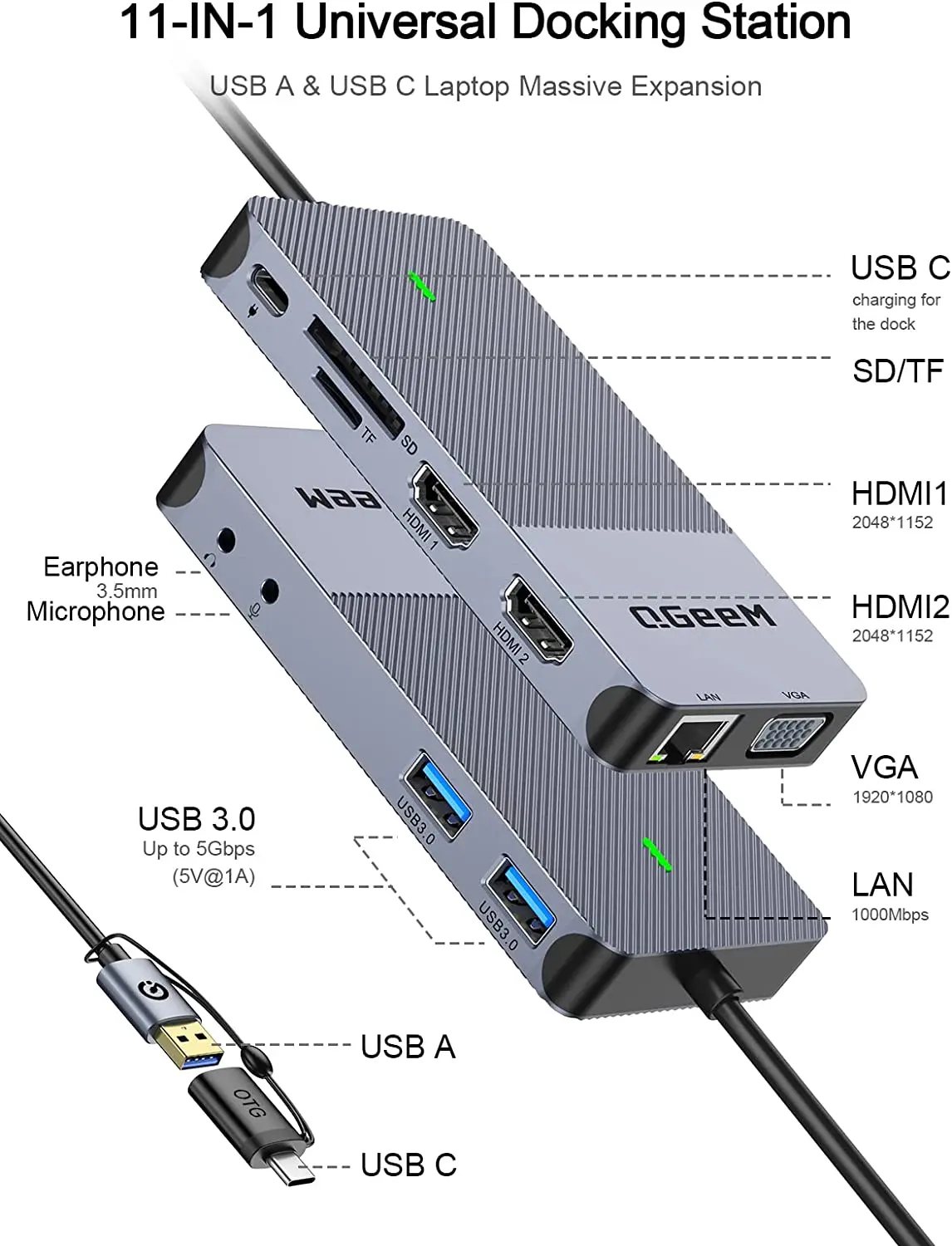 QGeeM USB 3.0 Docking Station, - Smart Home Hub 2 review and price