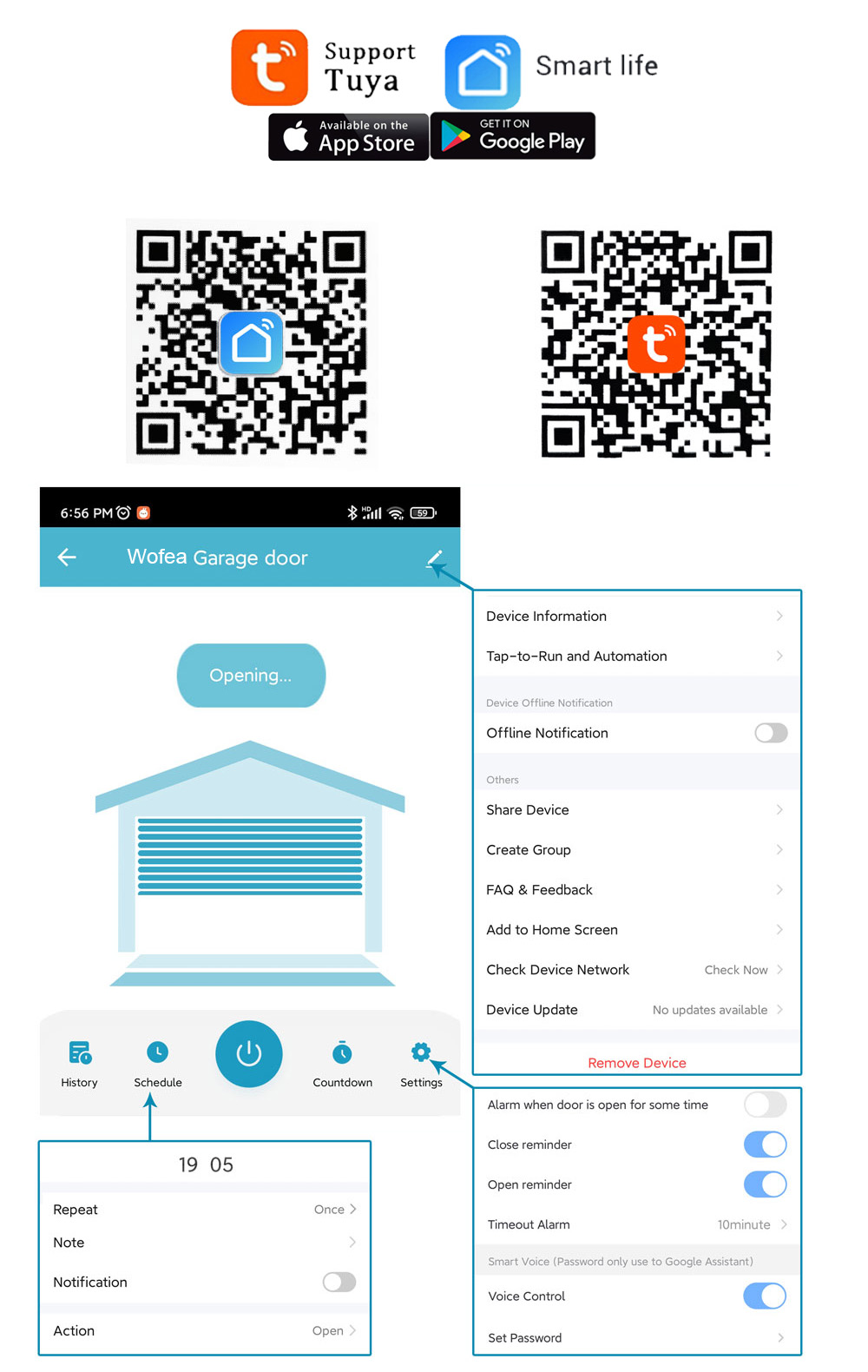 Wofea Tuya Smart WIFI 2.4G Gar - Smart Home Technology review and price